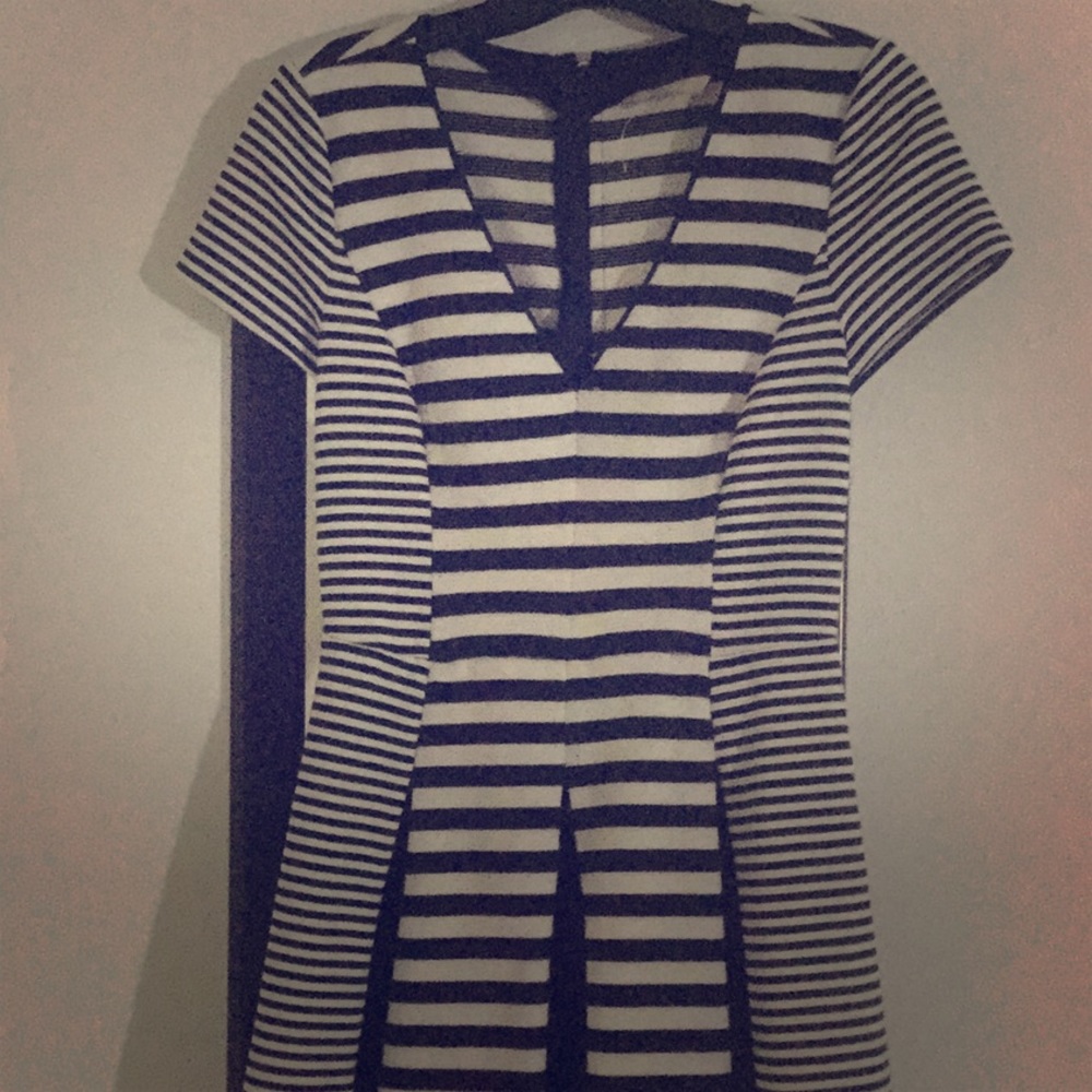 Black and white stripe dress.